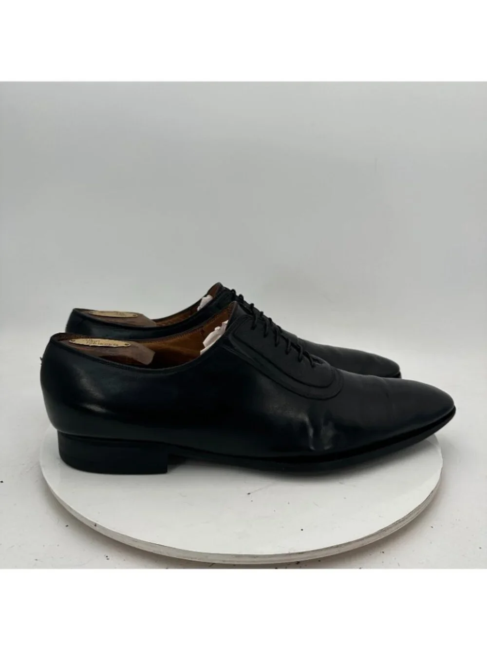Gucci Men Size UK 11 US 11.5 Black Leather Pointed Plain Toe oxford Dress Shoes